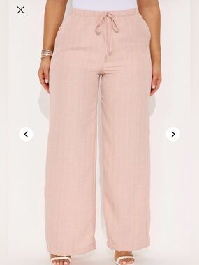 NWOT 🌸 Fashion Nova Blush Wide Leg Drawstring Pants